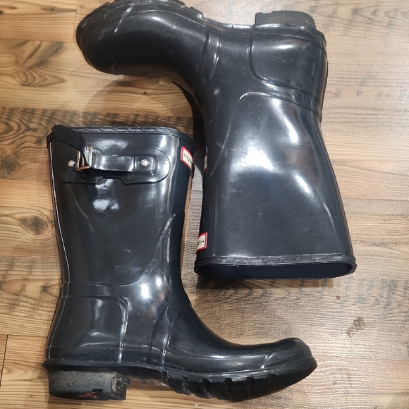 Hunter Shoes - Hunter Short Classic Green Glossy England Rain Waterproof Boots Size 11 Wellies